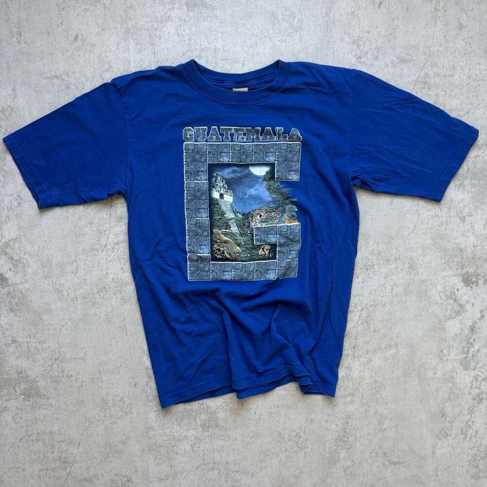 Vintage Guatemala Graphic T-Shirt Blue